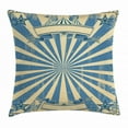 thumbnail image 1 of Vintage Blue Throw Pillow Cushion Cover, Carnival Show Themed Rustic Retro Circus Tent Figure with Starry Frame, Decorative Square Accent Pillow Case, 20 X 20 Inches, Blue and Beige, by Ambesonne, 1 of 2