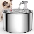thumbnail image 4 of Dispensador de agua para mascotas de acero inoxidable, dispensador de agua para gatos con circulación automática, alimentador de agua inteligente para mascotas, agua corriente, 4 of 5