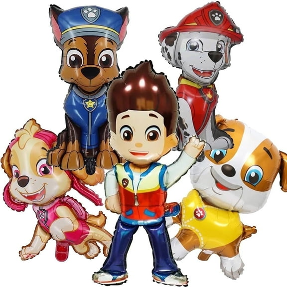 5 PCS Birthday Party Balloons Paw Balloons Chase Balloons Puppy Balloons MARSHALL Balloons Dog Balloons