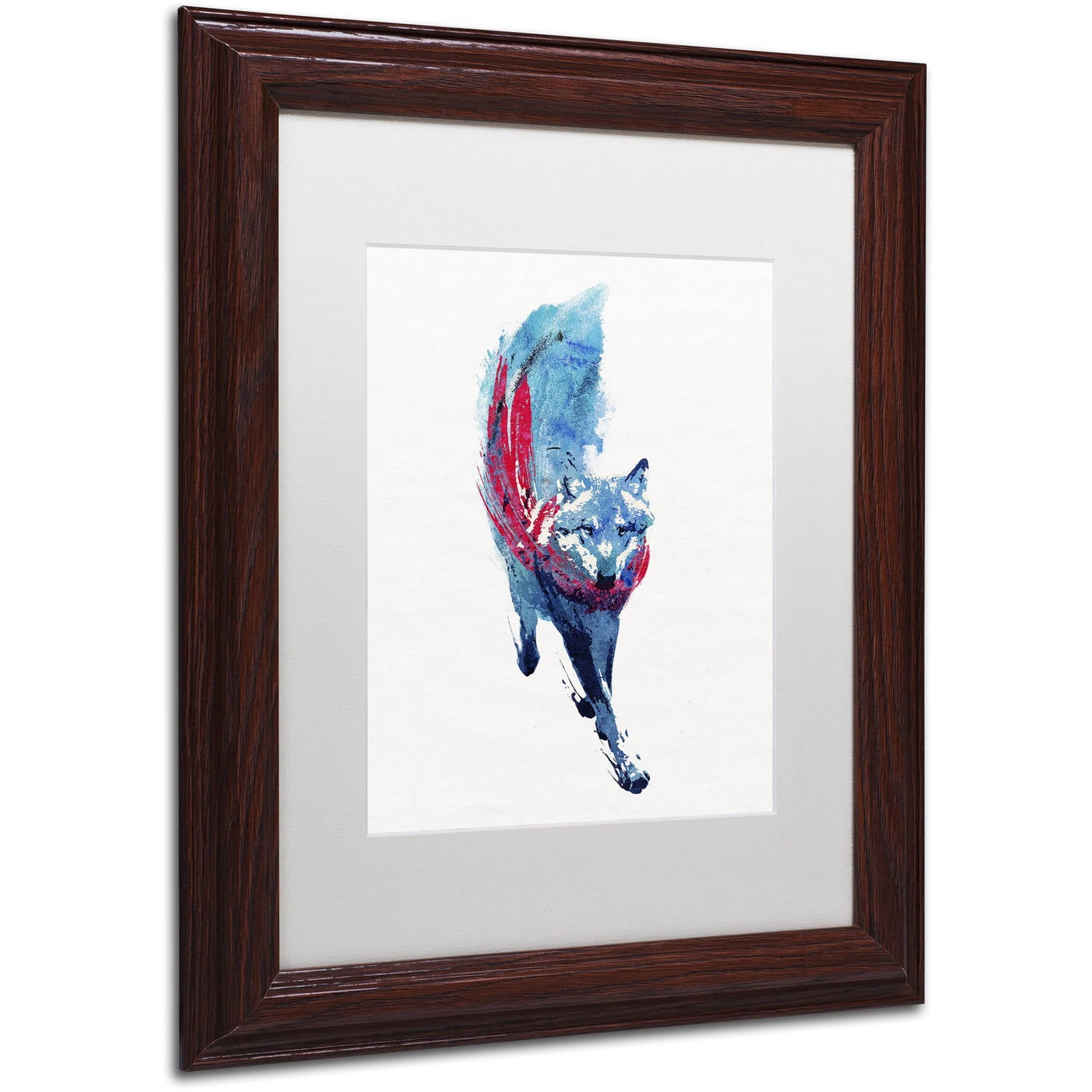 Trademark Fine Art 'Lupus Lupus I' Canvas Art by Robert Farkas, White Matte, Wood Frame