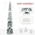 thumbnail image 2 of Christmas Tree HOMCOM 7ft Tall Prelit Pencil Artificial Christmas Tree Holiday Décor with 534 Snow Flocked Branches, 350 Warm White or Colorful LED Lights, Downswept Shape,Flocked Christmas Tree, 2 of 9