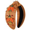 thumbnail image 1 of Mokkia Diadema de Acción de Gracias Accesorios de otoño para Mujer Diadema Anudada con Hoja de Arce y Pavo con Cuentas Diadema con Nudo Superior de Perlas y Diamantes de imitación con Joyas Regalos pa, 1 of 1