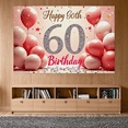 thumbnail image 6 of Pink Themed Glittery 60th Birthday Banner Background Decorations for Birthday Party Photography Props Backdrop Party Supplies Celebrations Decor, 6 of 7