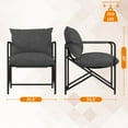 thumbnail image 6 of Dryfeedo Modern Sling Accent Chair, Metal Frame Accent Chair for Living Room, Up to 300 lbs, Bedroom, Balcony, Gray, 6 of 7
