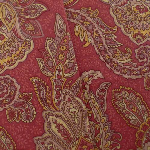 Designer Cotton Paisley Red/Beige Print Home Decorating Fabric, Fabric ...