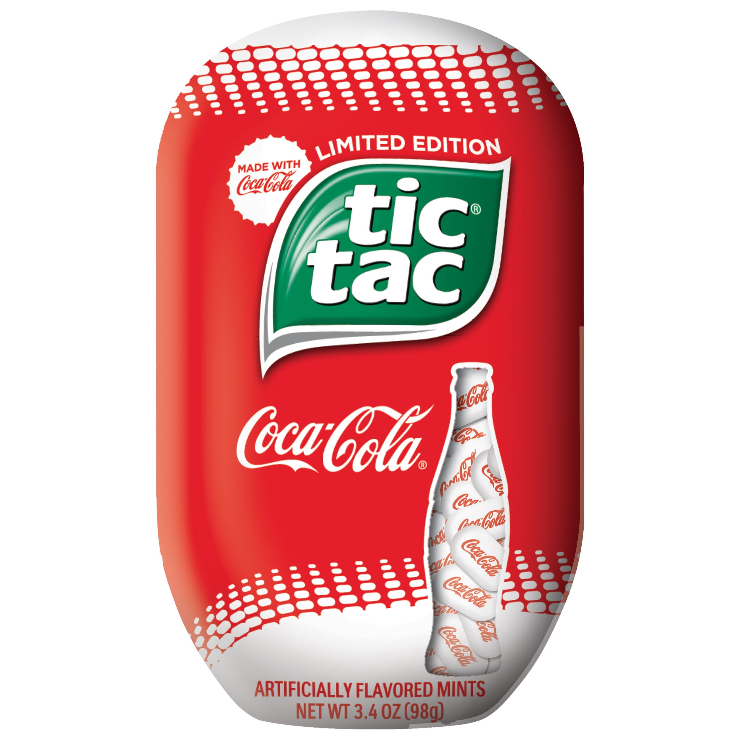 Tic Tac Coca-Cola Fresh Breath Mints, Bulk Hard Candy Mints, Great for Holiday Stocking Stuffers, 3.4 oz
