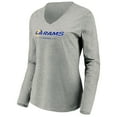 thumbnail image 2 of Women's Heather Gray Los Angeles Rams Team Lockup Long Sleeve V-Neck T-Shirt, 2 of 3