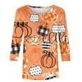 thumbnail image 4 of Kiplyki Womens Clothes 3/4 Sleeves Round Neck Tops Loose Blouse Printed, 4 of 5