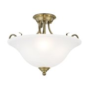 Livex Lighting Coronado Ceiling Mount in Antique Brass