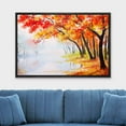 thumbnail image 2 of wall26 Framed Canvas Print Wall Art Watercolor Effect Red &amp; Orange Autumn Forest Nature Wilderness Illustrations Modern Art Rustic Scenic Multicolor for Living Room, Bedroom, Office - 24"x36, 2 of 5