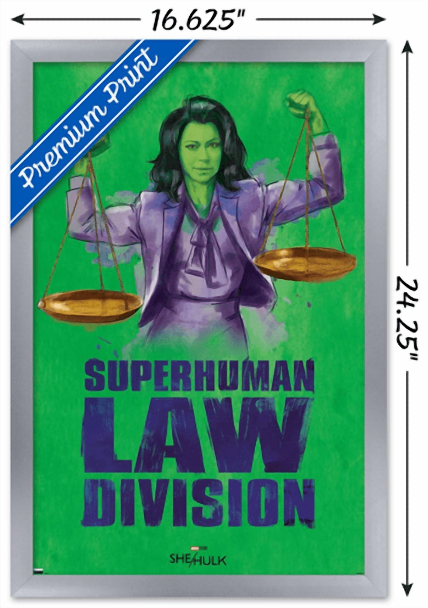 Marvel She-Hulk - Super-Human Law Division Wall Poster, 14.725" x 22.375" Framed