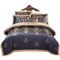 thumbnail image 3 of 4 Pcs Draps de Luxe Queen King en Coton Housse de Couette Coton, 3 of 7