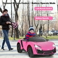 thumbnail image 4 of Costway 12V Kids Ride On Car 2.4G RC Electric Vehicle w/ Lights MP3 Openable Doors Pink, 4 of 10