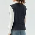 thumbnail image 4 of Women's Double-sided Cotton Padded Sleeveless Vest Jacket, Stand Collar, Black, Size XXL, 4 of 5