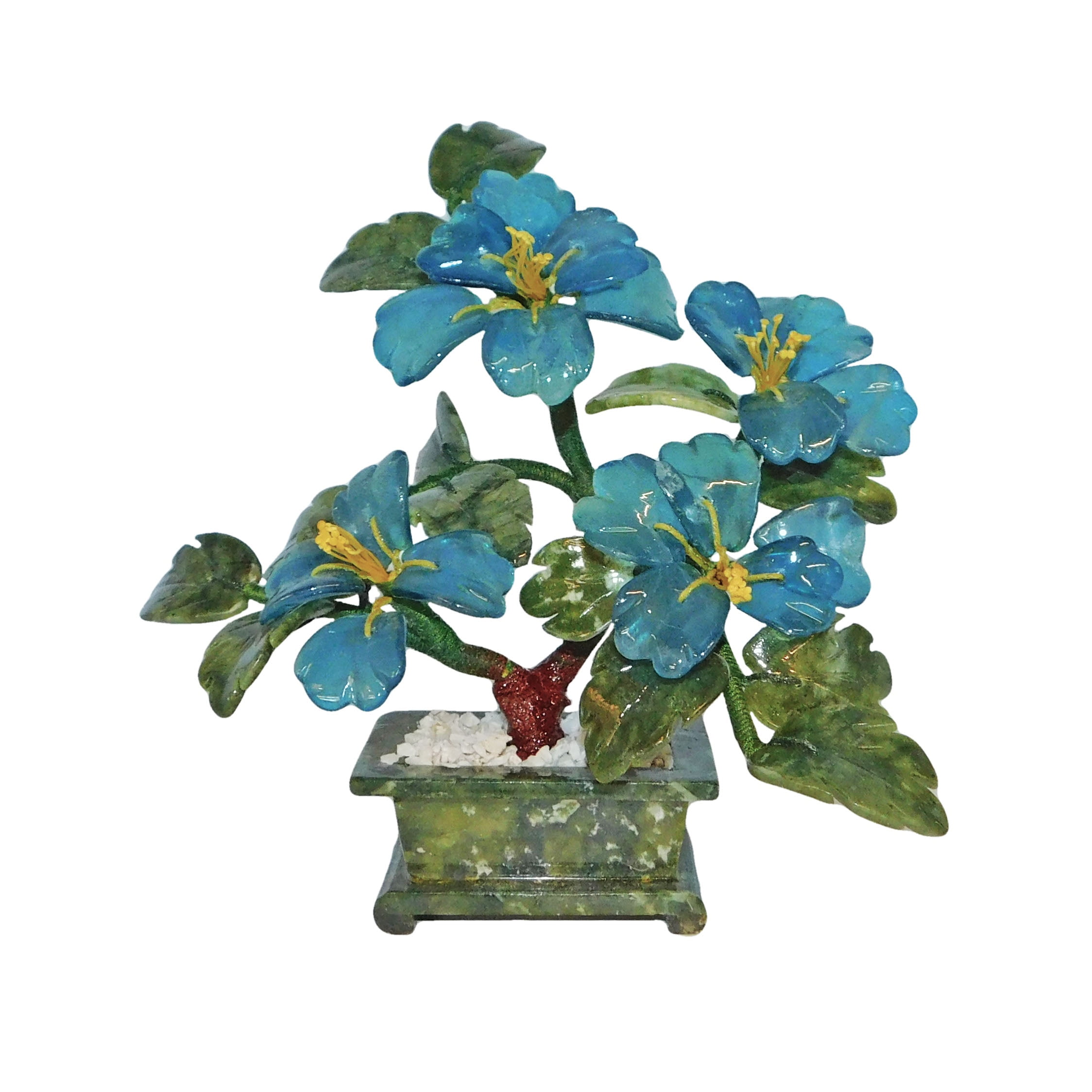 Asian Jade Tree Sculpture (Blue Coral) Oriental Furniture Warehouse