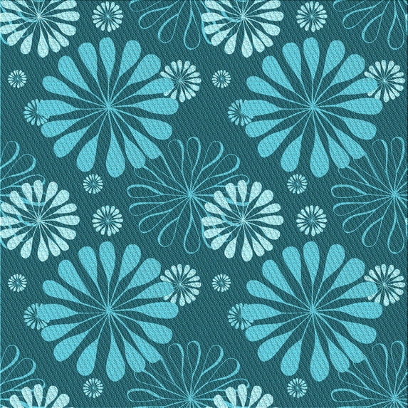 Ahgly Company Indoor Square Patterned Teal Green Area Rugs, 5' Square