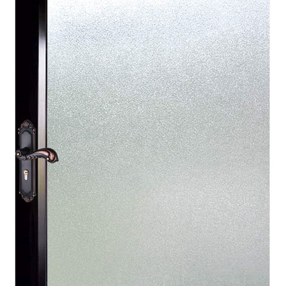 Window Privacy Film Frosted Glass Window Film Static Cling No Glue Anti-UV Window Cling Privacy Film Non Adhesive for Office Meeting Room Bathroom Living Room, Pure Frosted 35.4 x 157.4 in