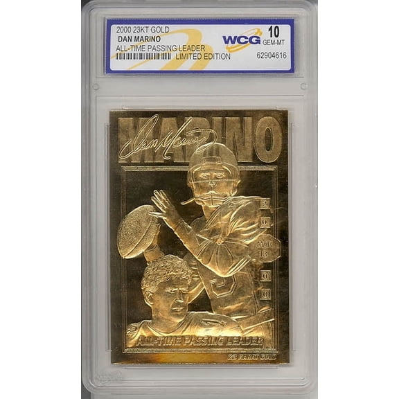 DAN MARINO 2000 23KT Gold Card NFL All-Time Passing Leader Graded GEM MINT 10