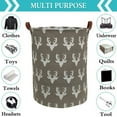 thumbnail image 2 of HowarmerCanvas Laundry Basket with Handles, Deer Pattern, 2 of 8