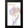 thumbnail image 2 of Goodrich, Chelsea 10x14 Black Modern Framed Museum Art Print Titled - Believe Unicorn, 2 of 5