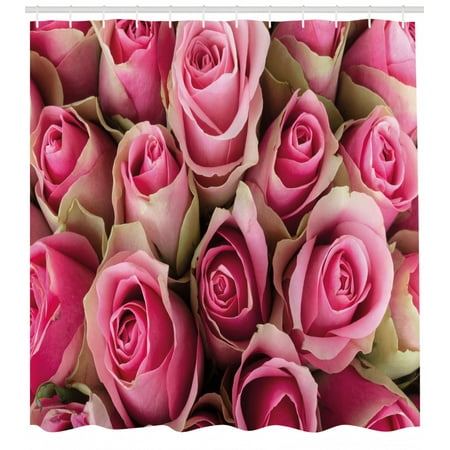 Rose Shower Curtain Blooming Fresh Pink Roses Festive Bridal