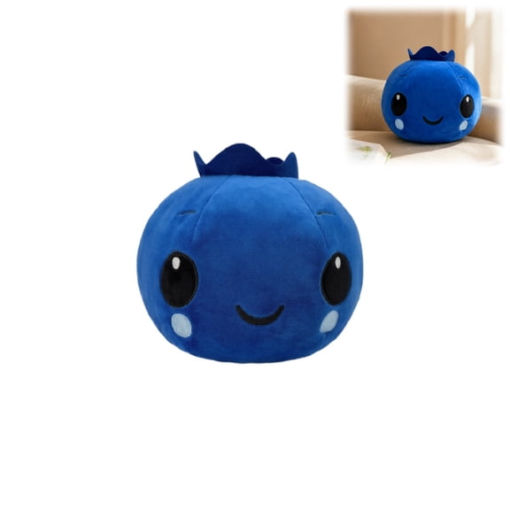 Wizlet Cute Blueberry Plush Stuffed Toy, 8.6in Soft Fruit Shaped Plush Doll, Kawaii Decorative Pillow Gift for Kids-A