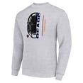 thumbnail image 2 of Men's Starter Heather Gray Chicago Bears Half Helmet Team Graphic Tri-Blend Fleece Pullover Sweatshirt, 2 of 3