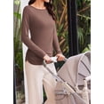 thumbnail image 6 of Weardear 3 Packs Maternity Tops Long Sleeve Boat Neck Pregnancy Tunic T Shirts Side Ruched Casual Pregnant Clothes, 6 of 6