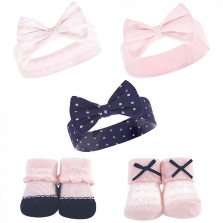 UPC: 0660168541618 | Hudson Baby Infant Girl Headband and Socks Set 5pk  Pink Polka Dot  0-9 Months