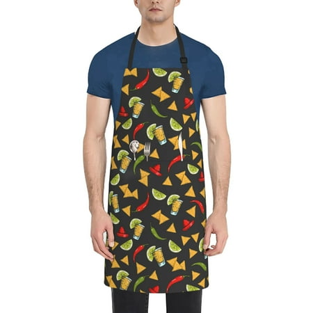 

Lukts Adjustable Apron with 2 Pockets Chef Cooking Kitchen Restaurant Aprons for Women Men-Mexican Food Beer