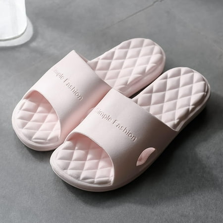 

Sawvnm Women Men Slippers Home Couple Shoes Indoor Outside Soft Soled Bathroom Bath Slippers Early Access Deals Pink US:6.5