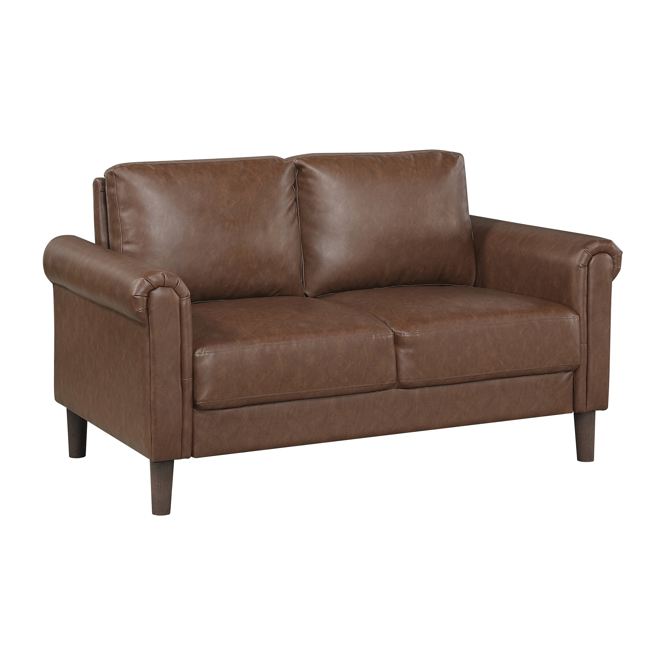 OakvillePark Marlinth Faux Leather Loveseat, Chocolate