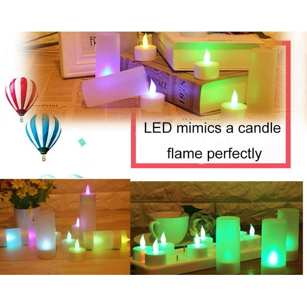 Bougies LED rechargeables DreamGoods avec flamme mobile - Set de 6 - Avec  télécommande