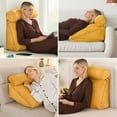 thumbnail image 5 of TOPCHANCES Wedge Reading Pillow, Orthopedic Wedge Bed Pillow Set, Backrest Support Cushion with Detachable Neck Roll (Yollow), 5 of 12