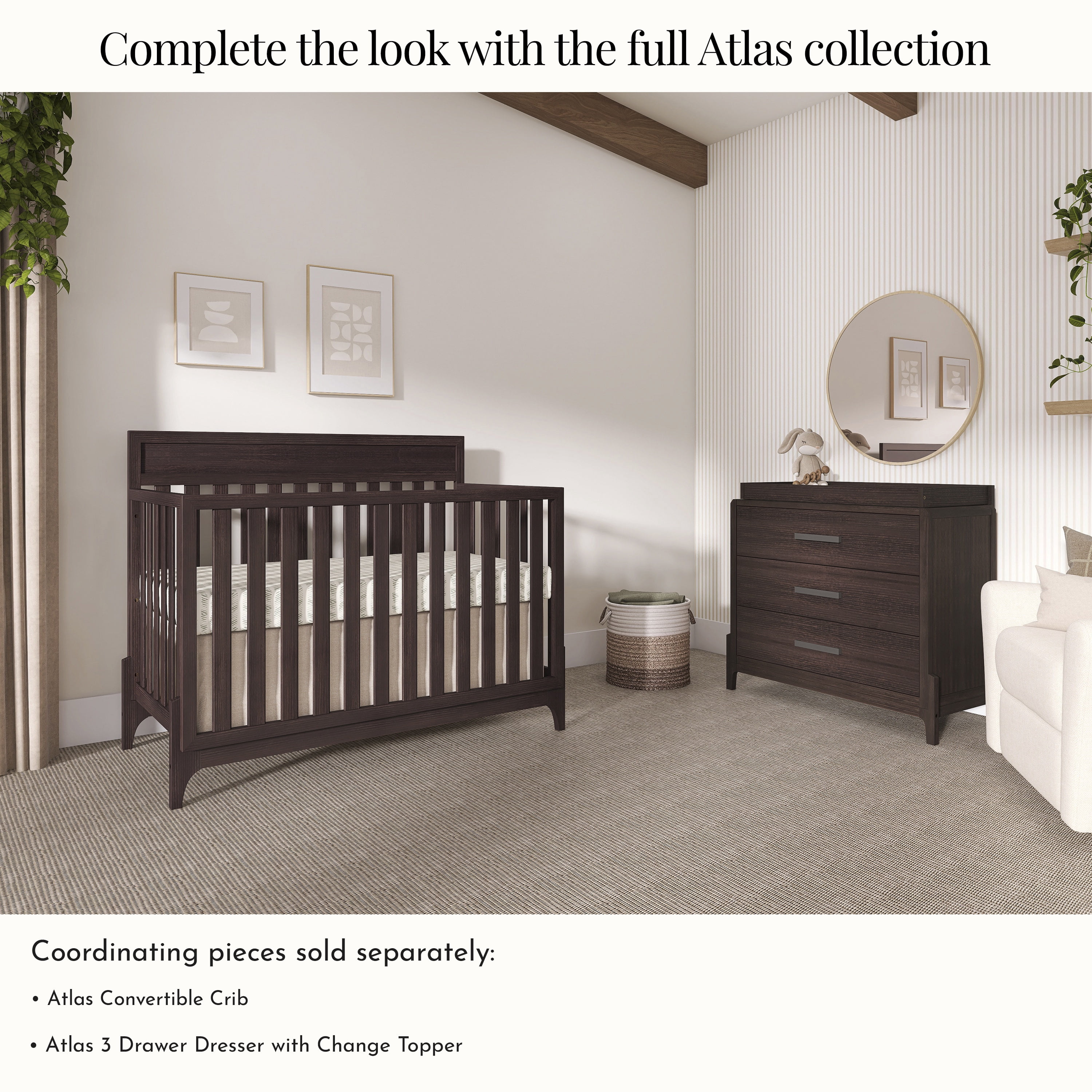 Evolur Atlas Convertible Crib, Roasted Chestnut