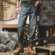 thumbnail image 3 of Pantalones vaqueros holgados y ajustados para hombre, pantalones ajustados, azul claro, holgados y ajustados, ropa para hombre, Y2k 2000s Harajuku Grunge Soft, 3 of 4