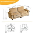 thumbnail image 2 of Zimtown 86" Oversized Modular Sectional Sofa with Corduroy Fabric, 2 Seats for Living Room, Khaki, 2 of 6