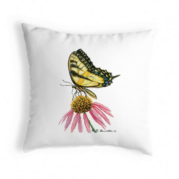 Betsydrake KS051 Tiger Swallowtail Butterfly Noncorded Pillow - Small