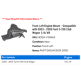 thumbnail image 2 of Front Left Engine Mount - Compatible with 2003 - 2005 Ford E-350 Club Wagon 5.4L V8 2004, 2 of 2