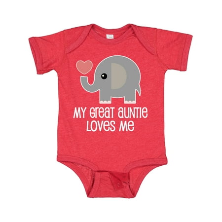 

Inktastic Great Auntie Loves Me Elephant Gift Baby Boy or Baby Girl Bodysuit