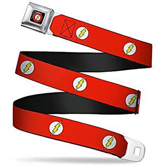 Seatbelt Belt DC Comics Flash Adj 24-38' Mesh New fla