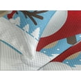 thumbnail image 4 of Ambesonne Christmas Quilted Bedspread Set 3 Pcs, Reindeer Rudolph Hat, Queen Size, Pale Blue Red Pale Brown, 4 of 5