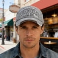 thumbnail image 2 of Unisex Vintage Distressed Embroidered Baseball Cap Washed Dad Hat Casual Outdoor Sun Hat, 2 of 4