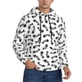 thumbnail image 2 of Pofeuu Fish Bone Print Mens Casual Hooded Collar Drawstring Hoodies Pullover Sweatshirts Casual Long Sleeve Shirts-Small, 2 of 7