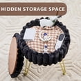 thumbnail image 5 of Black Round Storage Ottoman Stool with Metal Legs, Faux Fur Upholstery, 13"D x 13"W x 16.5"H, 250 lb Capacity, 5 of 7
