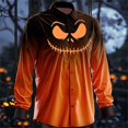 thumbnail image 3 of Camisa amarilla divertida de Halloween 2024 para otoño e invierno, nueva camisa de moda para fiesta de Halloween, camisetas de manga larga para hombre, camisa con botones y temperamento, 3 of 5