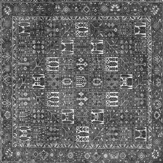 Ahgly Company Indoor Square Persian Gray Traditional Area Rugs, 4' Square