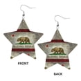 thumbnail image 2 of Leather Earrings Dangle For Women California Republic Flag Trendy Star Earrings Lightweight Fashion, 2 of 6