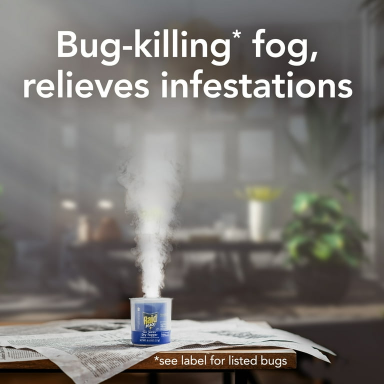 Raid Max Mess Free Dry Fogger, Deep-Penetrating Bug Killing Fog for the  Home, 3 Count