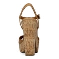 thumbnail image 2 of SUN STONE Womens Beige Cushioned Comfort Adjustable Woven-Like 1" Platform T-Strap Slip Resistant Jamie Round Toe Block Heel Buckle Slingback Sandal 9 M, 2 of 4